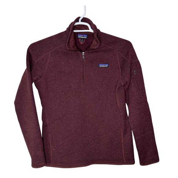 Patagonia Women's Medium Better Sweater Red 1/4 Zip Long Sleeve GUC‎ - Picture 1 of 6